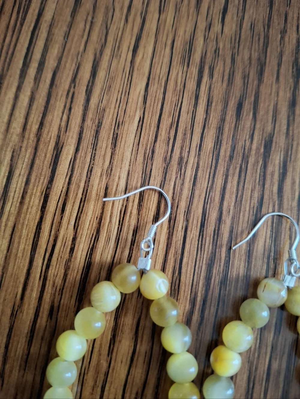 Earrings Golden Tigers Eye Beaded Hoop Sterling Silver Handmade